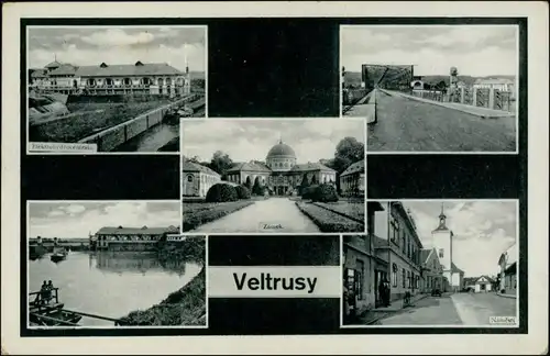 Postcard Weltus Veltrusy Straßen, Gasthaus MB b Melnik Mělník 1937