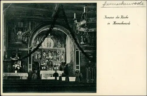 Henneckenrode-Holle (LK Hildesheim) Inneres der Kirche Altar 1934