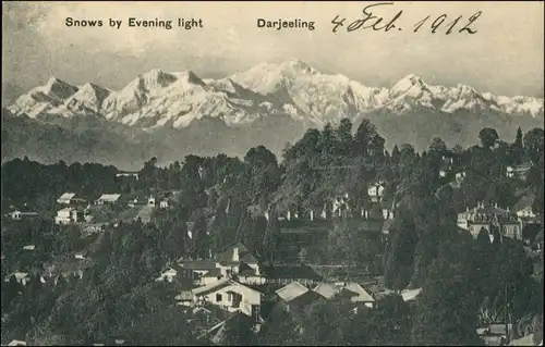 Postcard Darjiling rDo-rje Gling Stadt und Berge 1912