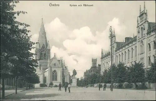 Postcard Örebro Straßenpartie 1913