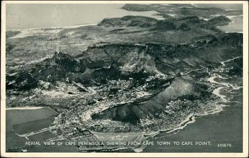Postcard Kapstadt Kaapstad Luftbild Peninsula 1955