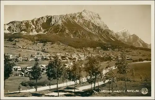 Cartoline Cortina d´Ampezzo Straßenpartie an der Stadt 1930