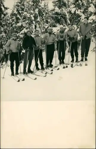 .Tschechien Tschechien Ski - Fahrer auf der Piste 1955 Privatfoto