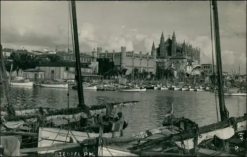 Foto Palma ( de Mallorca) Hafen und Kathedrale 1924 Privatfoto