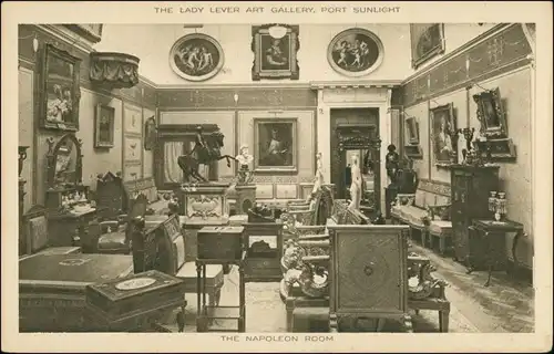 Postcard Port Sunlight Museum - The Napoleon Room 1925