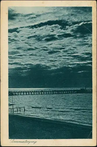 Ansichtskarte .Mecklenburg-Vorpommern Sonnenuntergang 1926