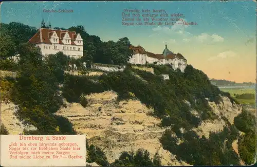Ansichtskarte Dornburg-Dornburg-Camburg Partie am Goethe Schlösschen 1915