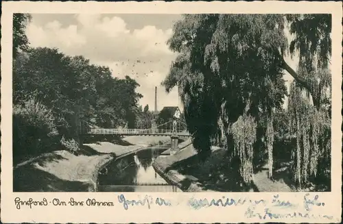 Ansichtskarte Herford Flußpartie, Fabrik 1942