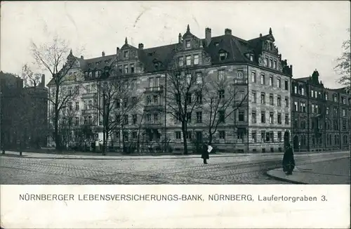 Ansichtskarte Nürnberg Nürnberger Lebensversicherung Laufertorgraben 3 1912