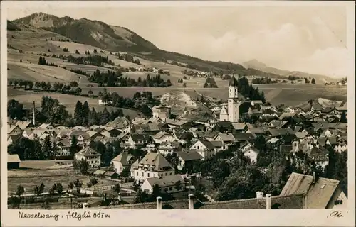 Ansichtskarte Nesselwang Stadtpartie 1934