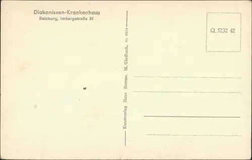 Ansichtskarte Salzburg Imbergstrasse, Diakonissen Krankenhaus 1940