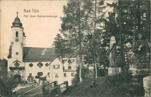 Ansichtskarte Bad Tölz Auf dem Kalvarienberg 1922