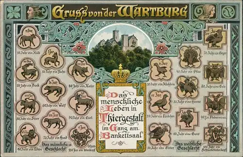 Eisenach Das menschliche Leben in Tiergestalt - Bankettsaal Wartburg 1912