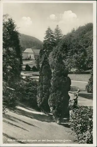 Ansichtskarte Bad Wildungen Kurpark an der Georg Viktor Quelle 1938