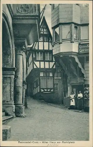 Ansichtskarte Bernkastel-Kues Berncastel-Cues Marktplatz, Geshäft 1928