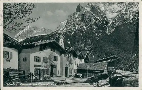 Ansichtskarte Mittenwald Straßenpartie 1934