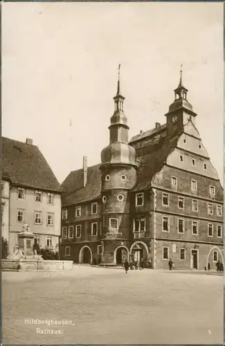 Ansichtskarte Hildburghausen Marktplatz - Rathaus 1925