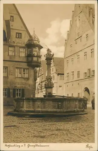 Ansichtskarte Rothenburg ob der Tauber Apotheke - Georgsbrunnen 1926