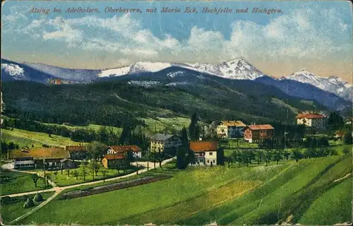 Ansichtskarte Alzing bei Adelholzen Stadtpartie 1917