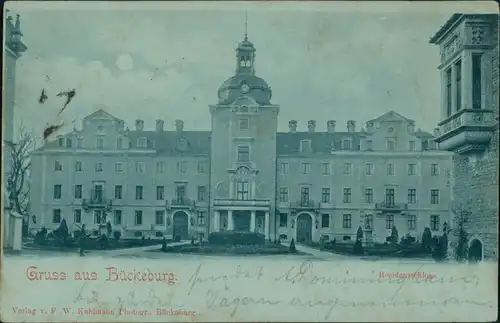 Ansichtskarte Bückeburg Fürstliches Schloss Mondscheinlitho 1900