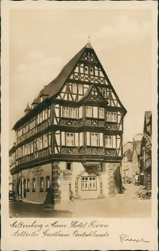 Ansichtskarte Miltenberg (Main) Hotel zum Riesen 1934