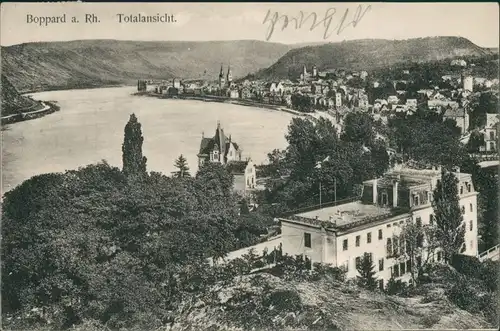 Ansichtskarte Boppard Totale - Villa 1914