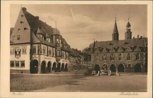 Ansichtskarte Goslar Marktplatz - Reichsadler 1922