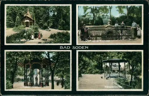 Ansichtskarte Bad Soden (Taunus) 4 Bild: Kuranlagen 1913