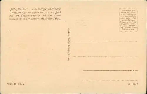 Ansichtskarte Meißen Alt Meißen - Die Stadttore 1922