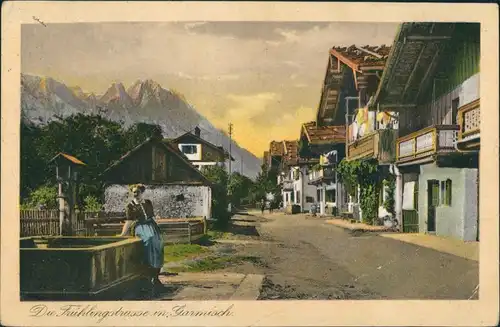 Ansichtskarte Garmisch-Partenkirchen Frühlingstrasse 1932