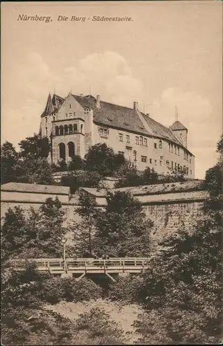 Nürnberg Nürnberger Burg Südwestseite - Holzbrücke 1925 Privatfoto