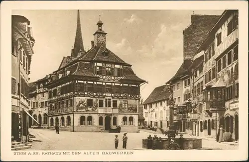 Ansichtskarte Stein am Rhein Rathaus und historische Bauwerke 1922