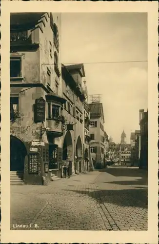 Ansichtskarte Lindau (Bodensee) Straße - Gasthaus 1932