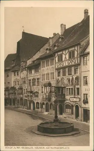 Ansichtskarte Stein am Rhein Bemalte Häuser am Rathausplatz 1922