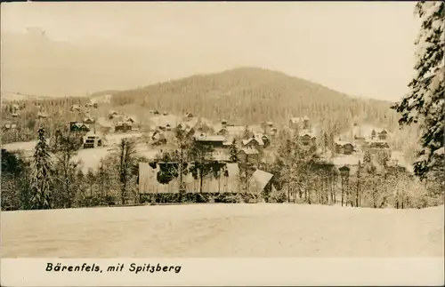 Bärenfels (Erzgebirge)-Altenberg  Panorama-Ansicht im Winter mit Spitzberg 1960