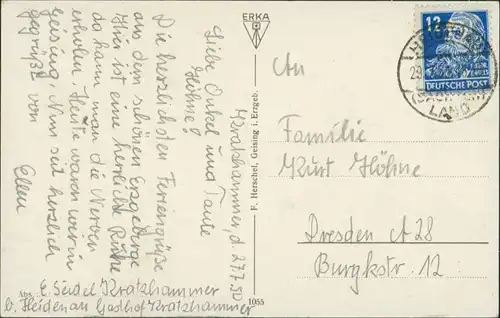 Fürstenwalde-Altenberg (Erzgebirge) Teilansicht  Vogelschau-Perspektive 1950