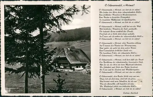 .Baden-Württemberg O Schwarzwald, O Heimat, Lied, Musik Schwarzwaldhaus 1940