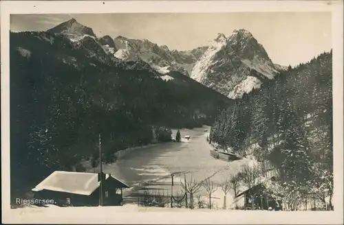 Garmisch-Partenkirchen Risser-See/Riessersee, See zugefroren, Winter-  1928