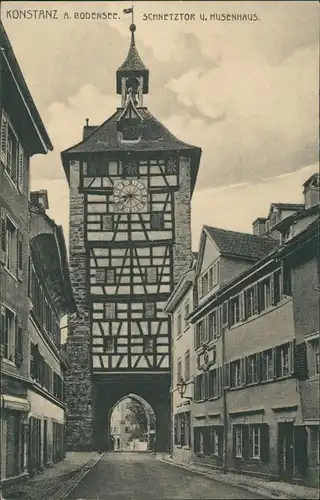 Ansichtskarte Konstanz Schnetztor - Straßenpartie 1918