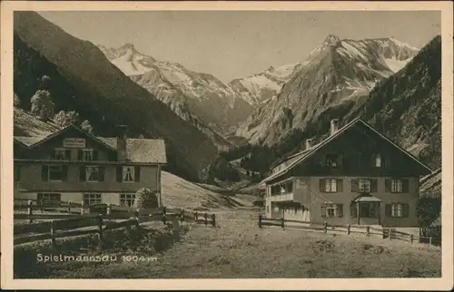Spielmannsau-Oberstdorf (Allgäu) Allgäu Dorf Ansicht mit Privathäusern 1920