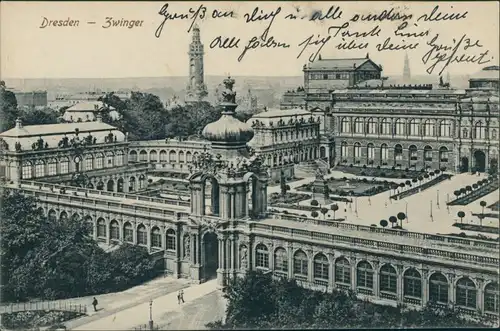 Ansichtskarte Innere Altstadt-Dresden Dresdner Zwinger, Fernheizkraftwerk 1929