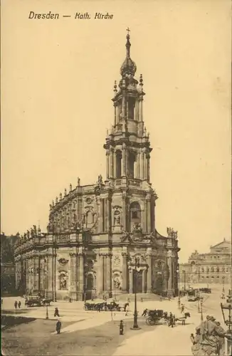 Ansichtskarte Innere Altstadt-Dresden Hofkirche - Kutschen 1912