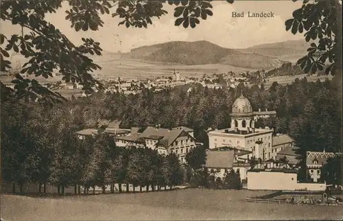 Postcard Bad Landeck Lądek-Zdrój Partie an der Stadt 1922