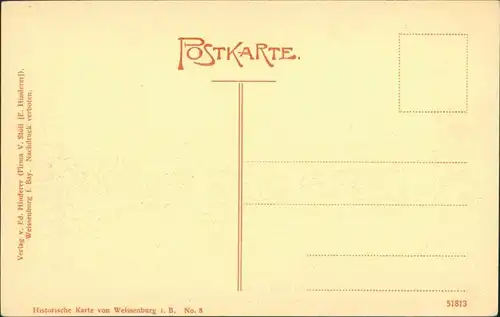 Ansichtskarte Weißenburg in Bayern Strasse gegen das Spitaltor 1915