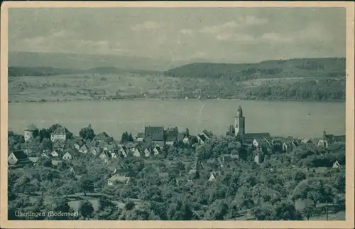 Ansichtskarte Überlingen Panorama Ansicht, See Vogelschau-Perspektive 1925
