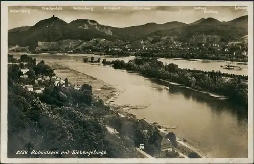Rolandseck-Remagen Panorama-Ansicht, Rolandseck am Rhein, Siebengebirge 1940