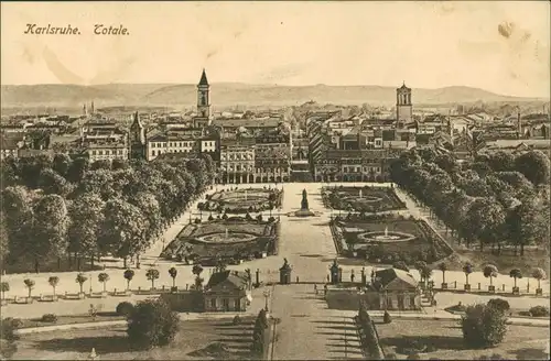 Ansichtskarte Karlsruhe Totale, Panorama-Ansicht, Totalansicht 1910