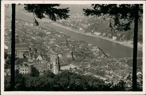 Ansichtskarte Heidelberg Panorama-Ansicht Blick vom Rindenhäuschen 1938
