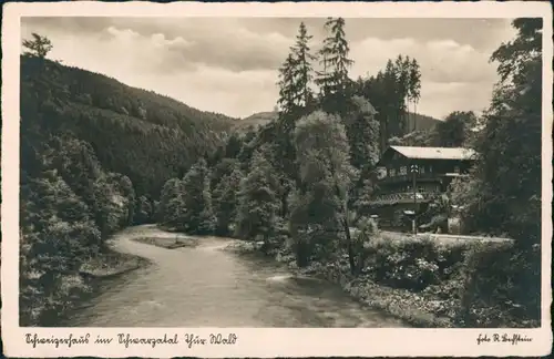 .Thüringen Schweizerhaus-Schwarzatal, Thüringer Wald, Fluss Partie 1930