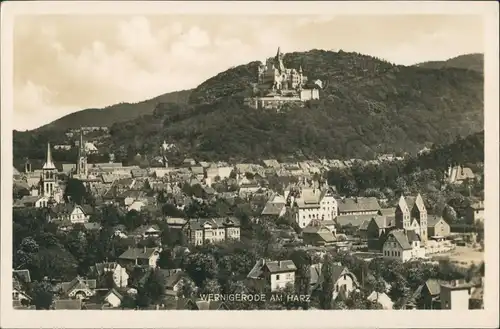 Ansichtskarte Wernigerode Umland-Ansicht Teilansicht mit Schloss, Burg 1940